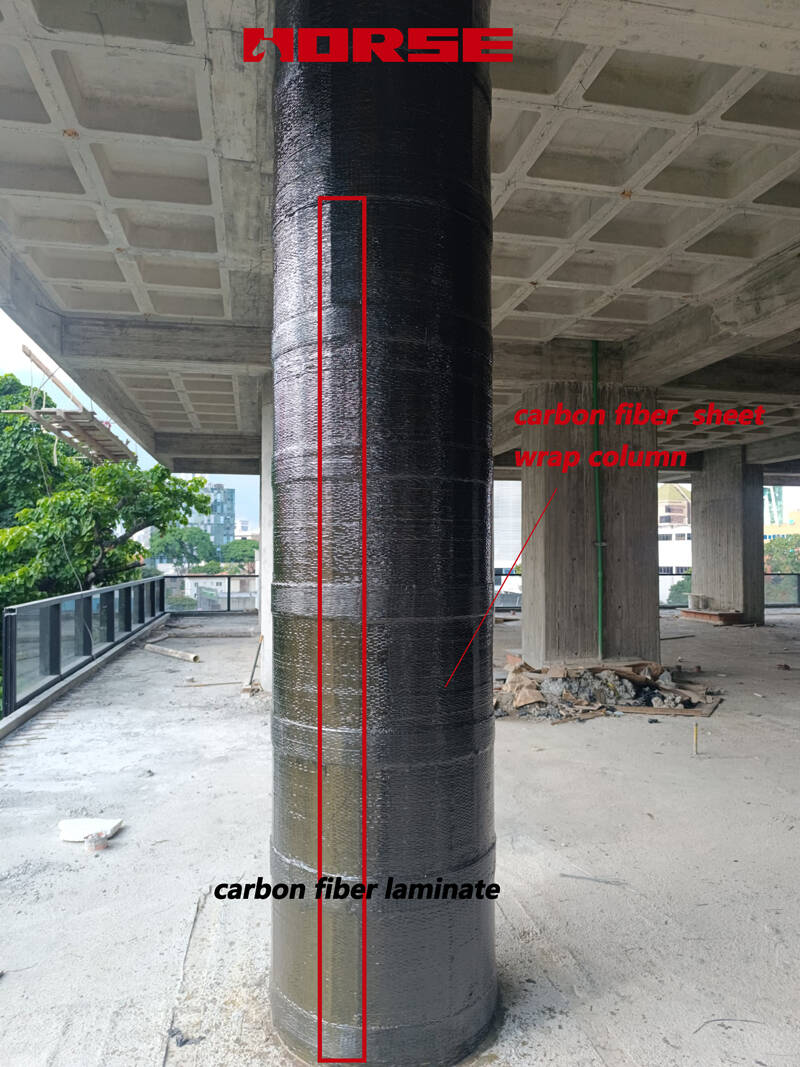 vertical precured CFRP plates + full transverse FRP wrapping